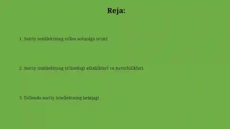Sun'iy Intellektning ta'imsohasigata'siri 2