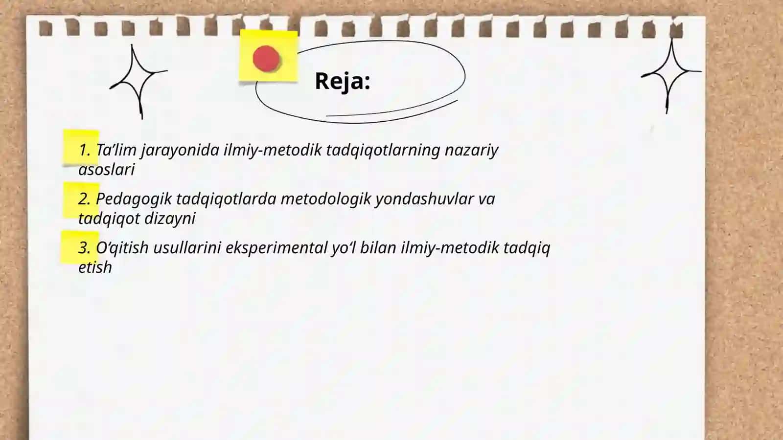 Pedagogikaning ilmiy metodik tadqiqotlari 2