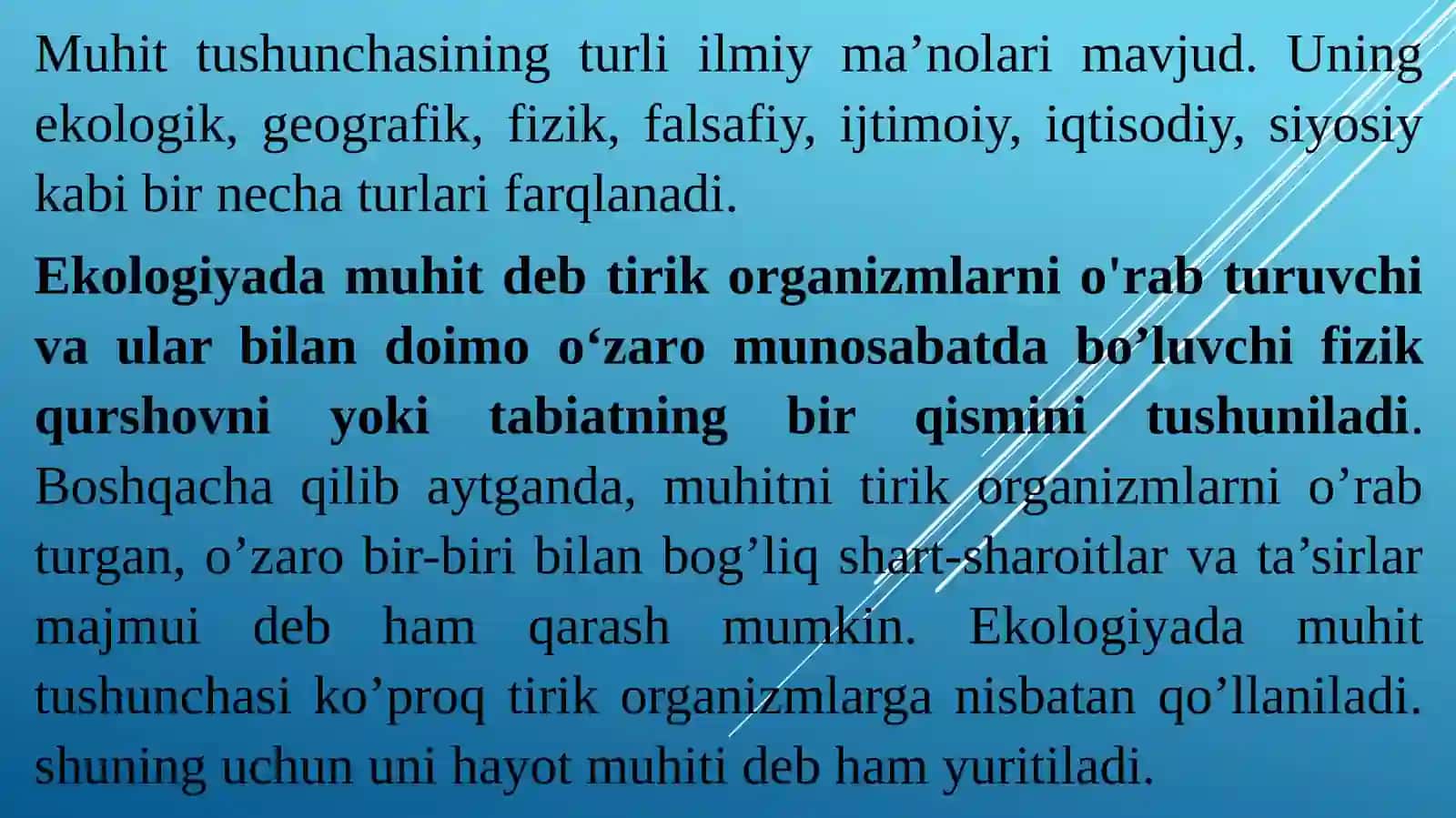 Ekologiyaning asosiy tushunchalari 2