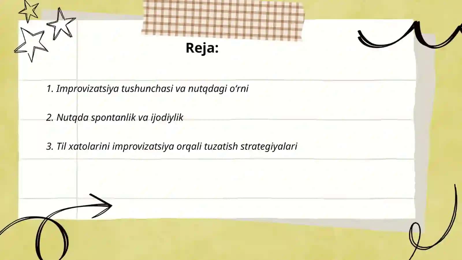Nutq soʻzlash jarayonida improvizatsiya 2