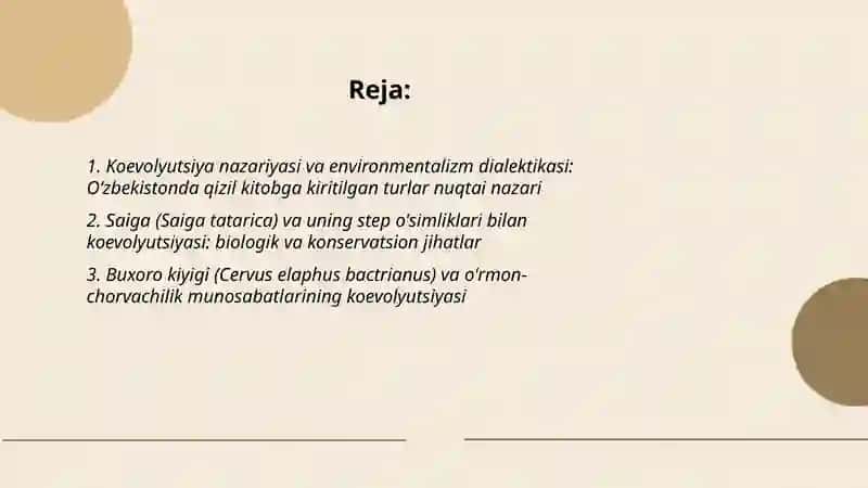 Koevolyutsiya va environmentalizm dialektikasi 2