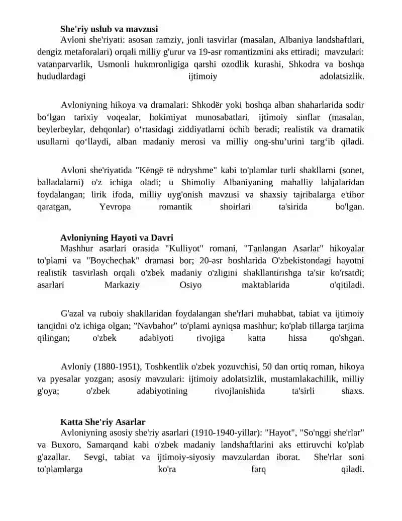 Avloniy ijodi va she'riyati hikoya va dramalari 2