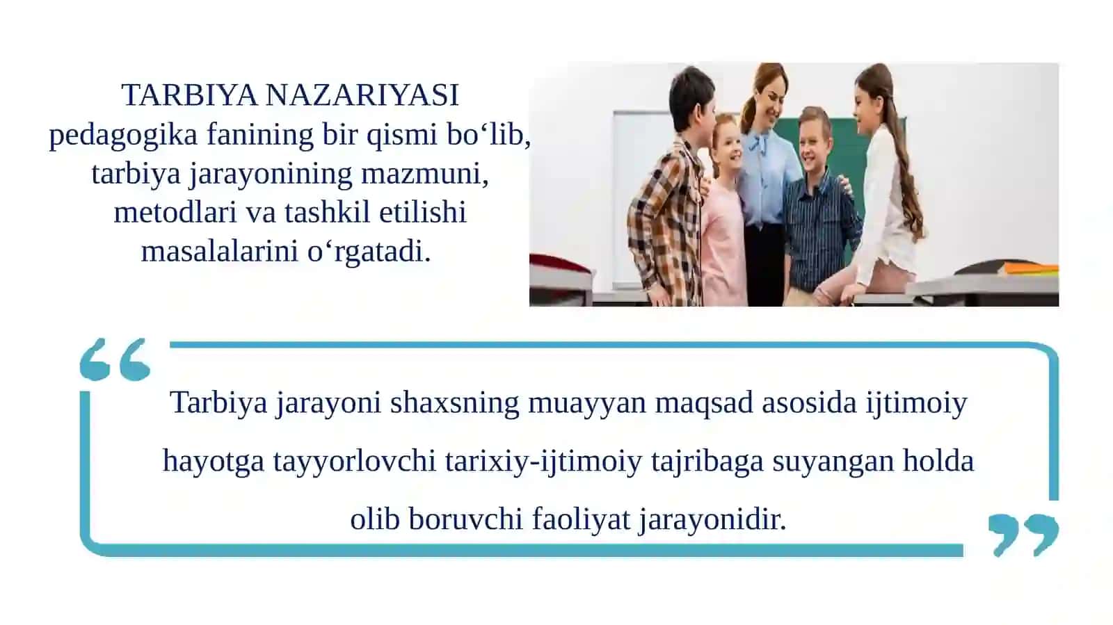 TARBIYA NAZARIYASI VA TARBIYA JARAYONINING MOHIYATI 2