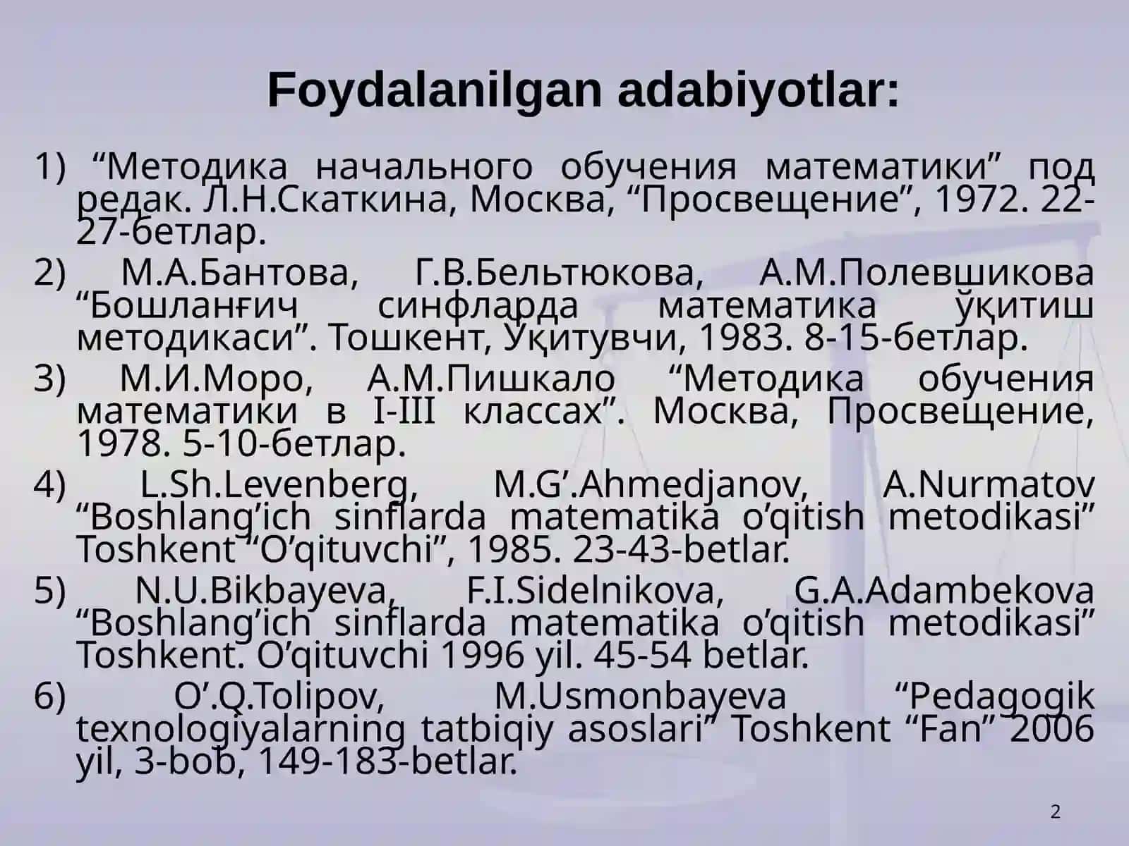 O’qitish metodlari va ularning tasnifi 2