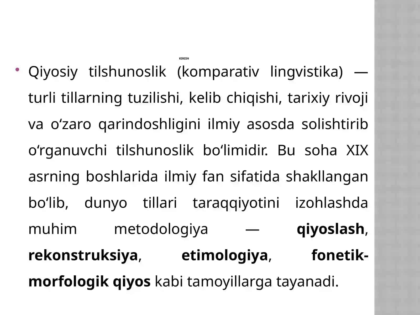 QIYOSIYTILSHUNOSLIK FANINING RIVOJLANISH TARIXI 2