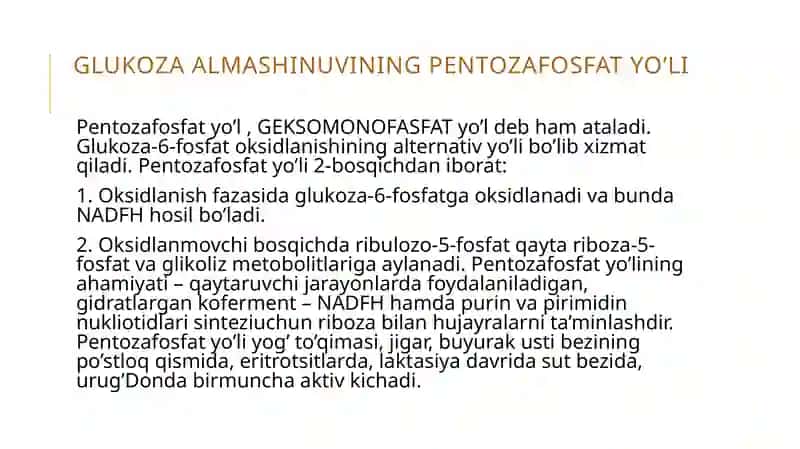 GLUKOZA VA FRUKTOZA ALMASHINUVI 2