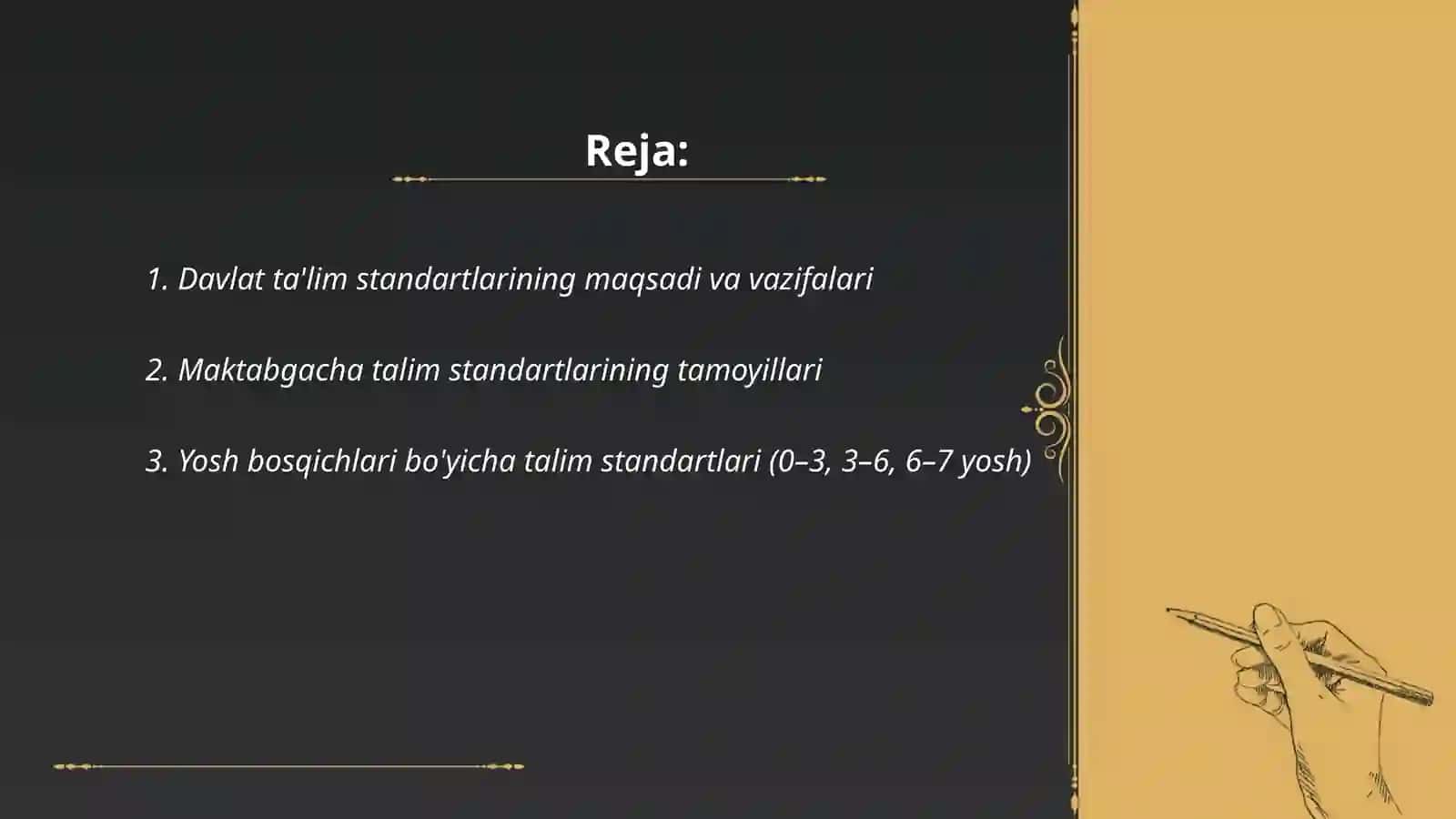 Davlat ta'lim standartlarining maqsadi va vazifalari 2