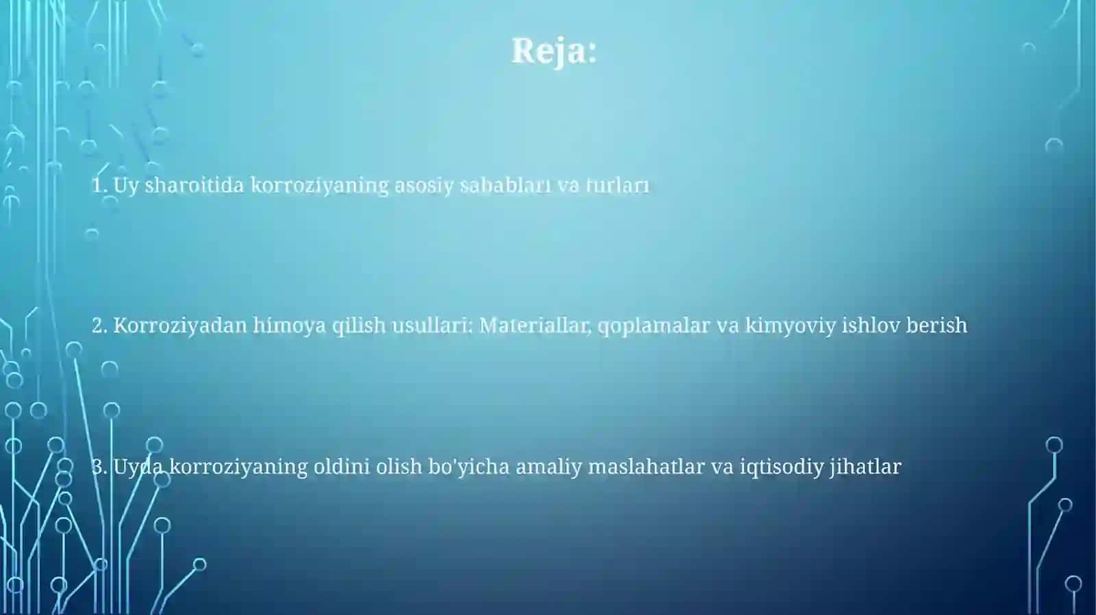 Uyda korroziyani kamaytirish 2