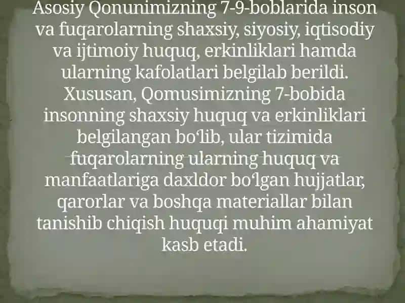 Inson va Fuqarolar Huquqlari 2