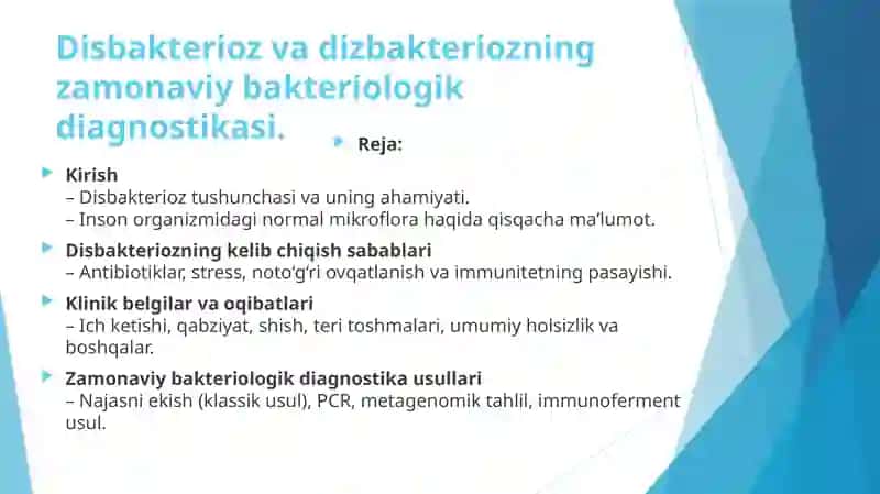 Disbakteriozning zamonaviy bakteriologik diagnostikasi 2