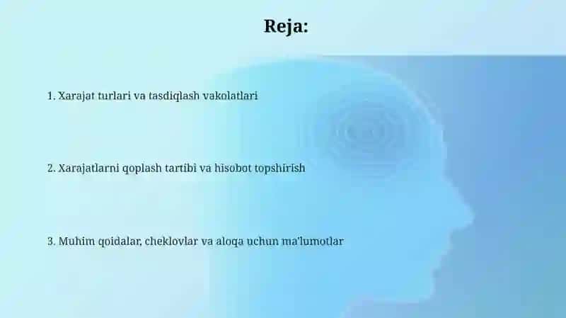 Harajatlar turlari va ularning tastiqlanishi 2