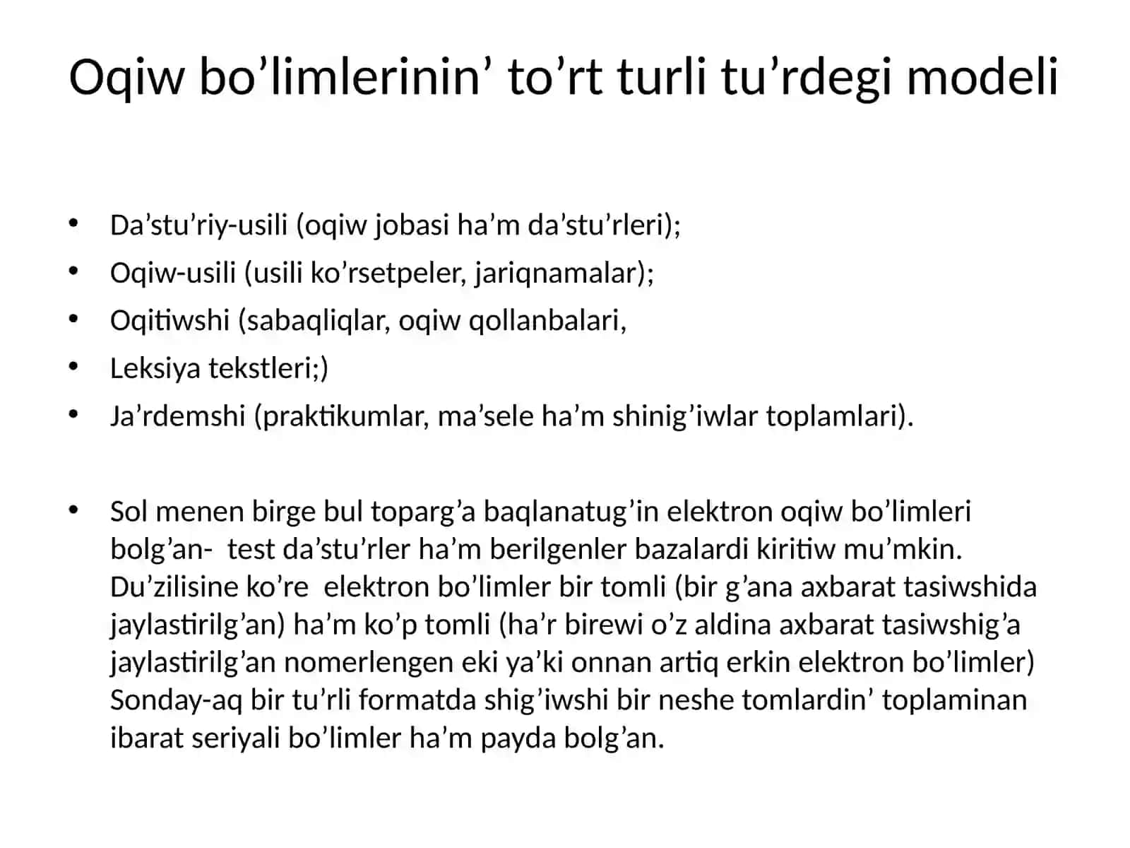 Elektronham onlineoqiwresurslarinjaratiwusilhamqurallari 2