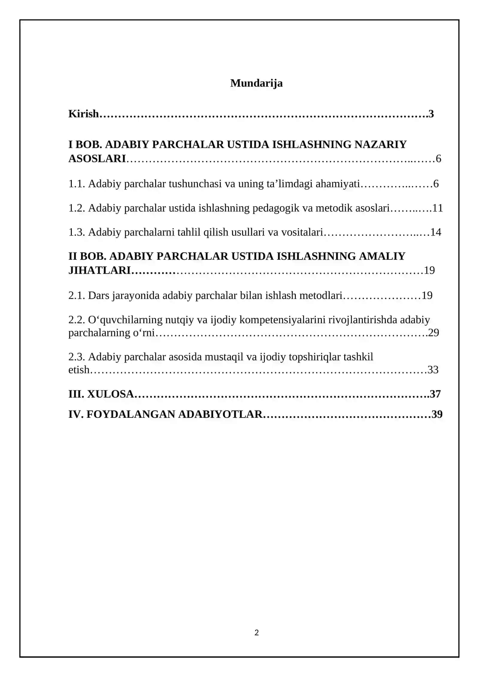 Adabiy parchalar ustida ishlash 2