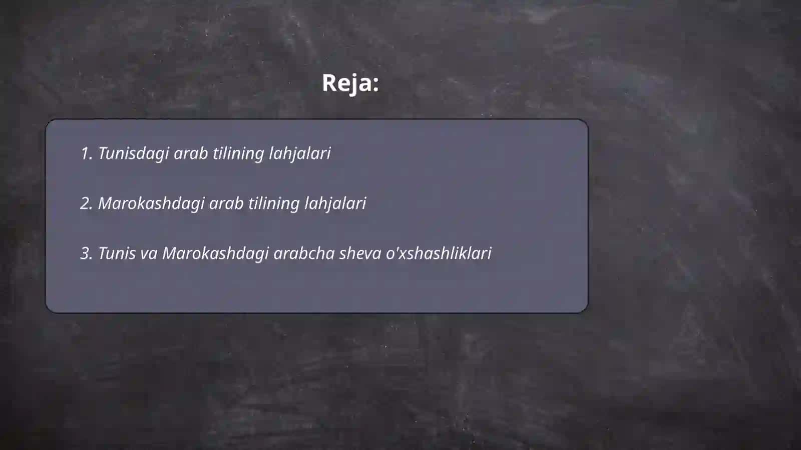 Tunisdagi arab tilining lahjalari 2
