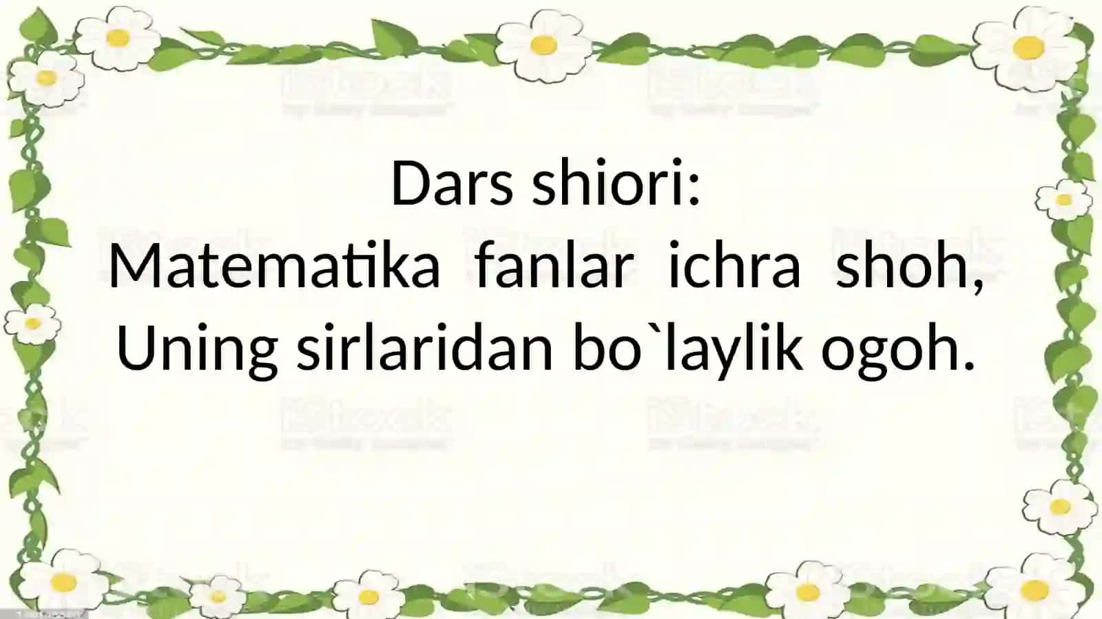 Matematika - Tarkibiy qismlar orasida bog‘lanishlar 2