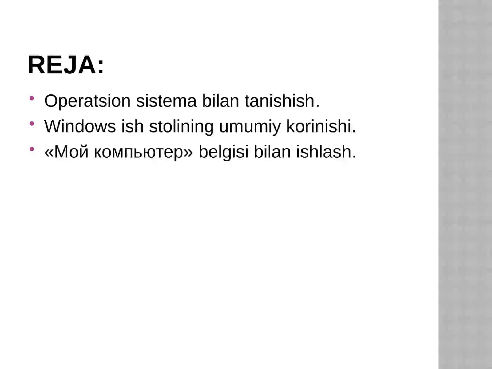 windows operatsion sistemasida ishlash 2