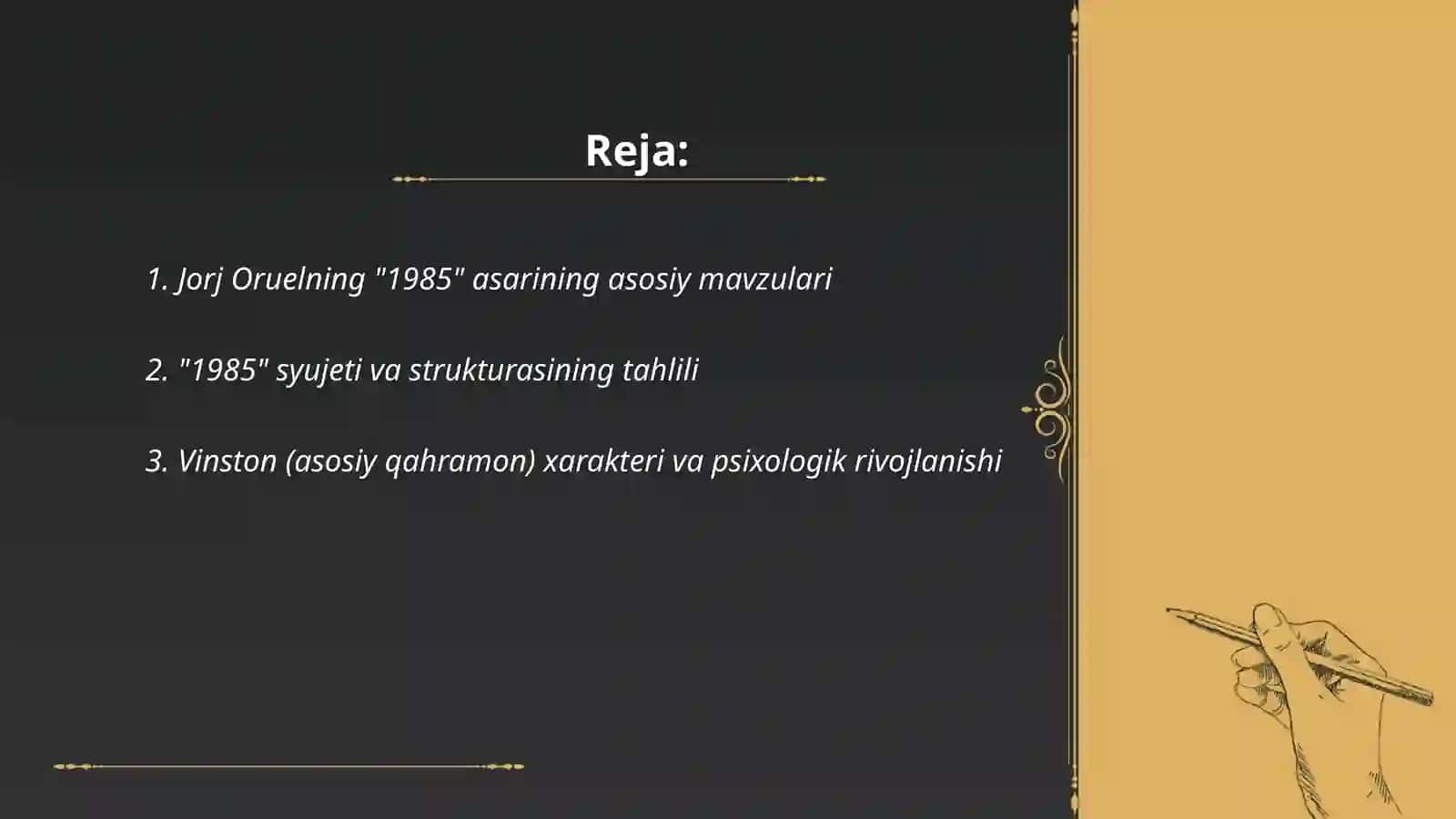 Jorj Oruelning "1985" asari 2