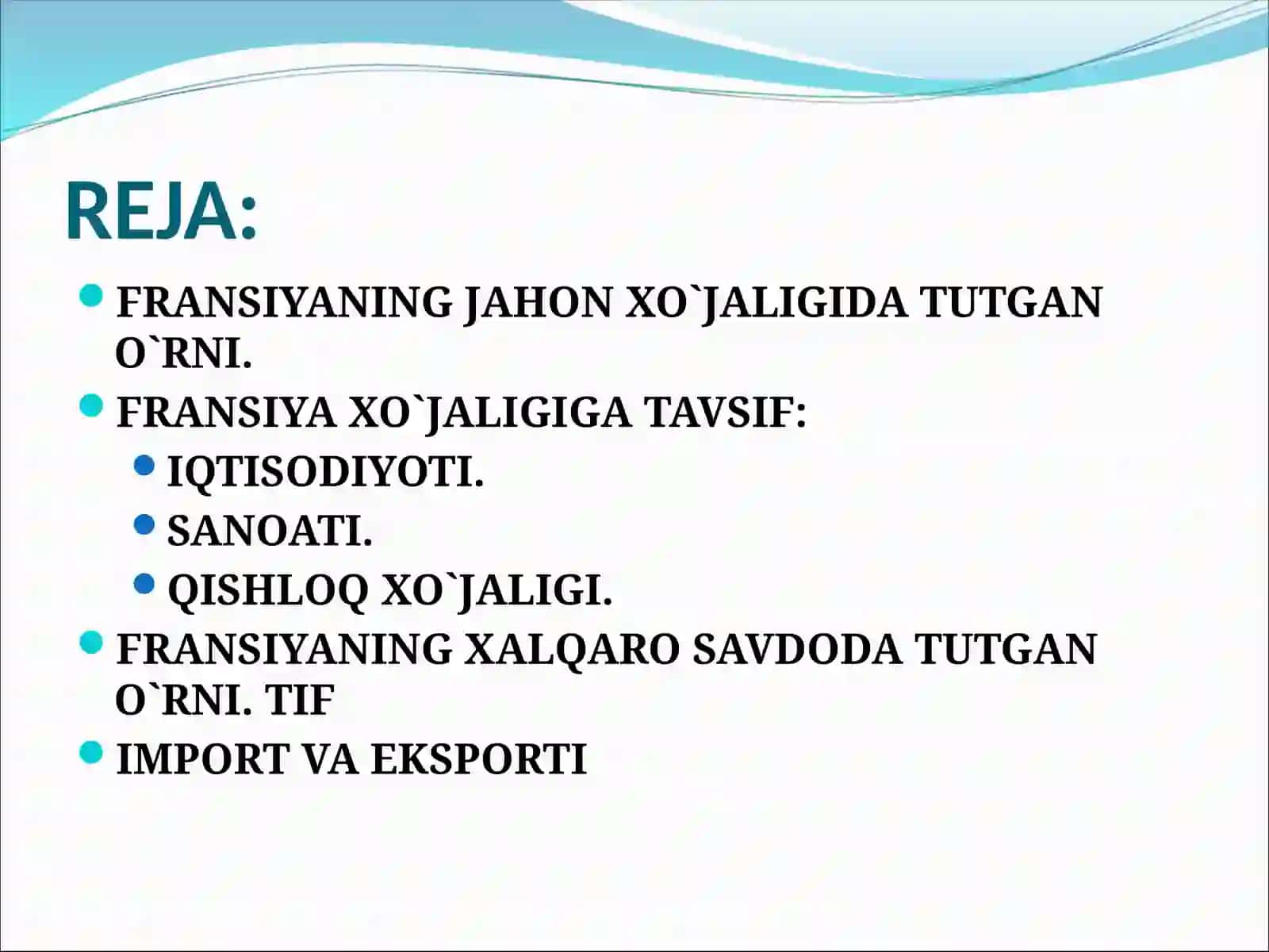 Fransiya respublikasining iqtisodiyoti 2