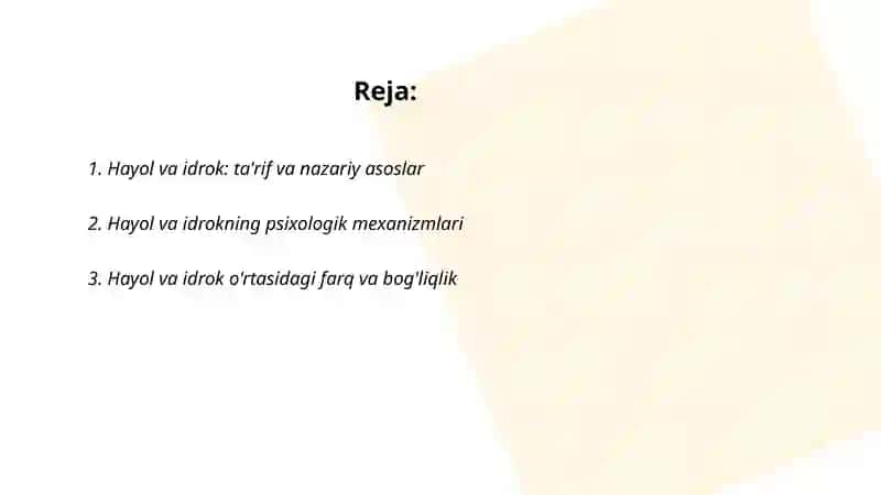 Hayol va idrok 2
