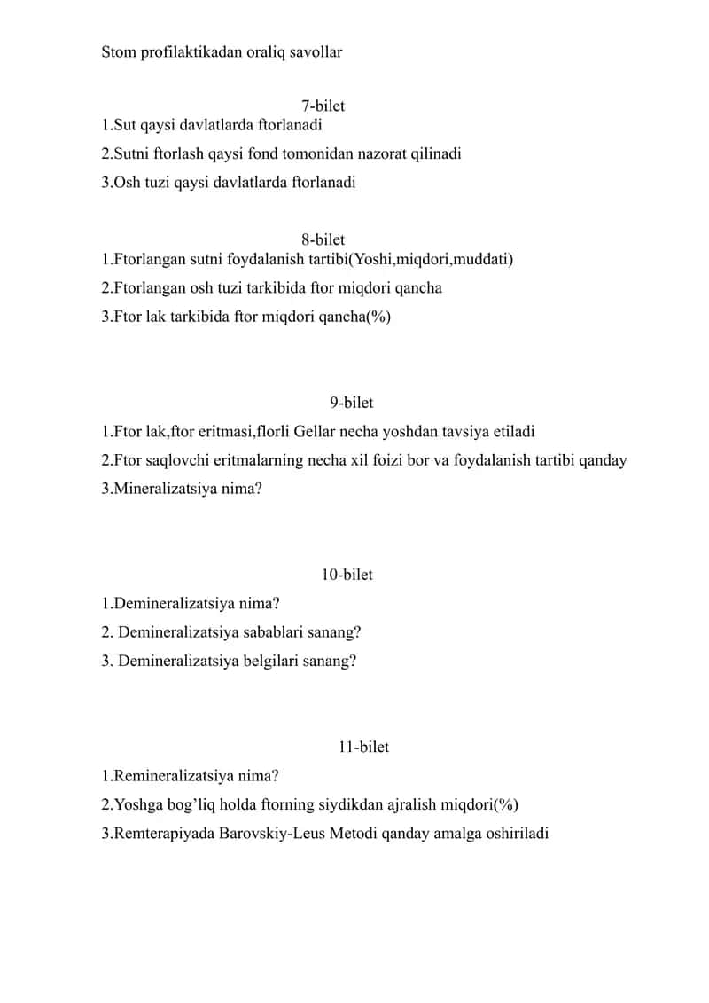 Oziq ovqatlarda ftorni qabul qilish 2