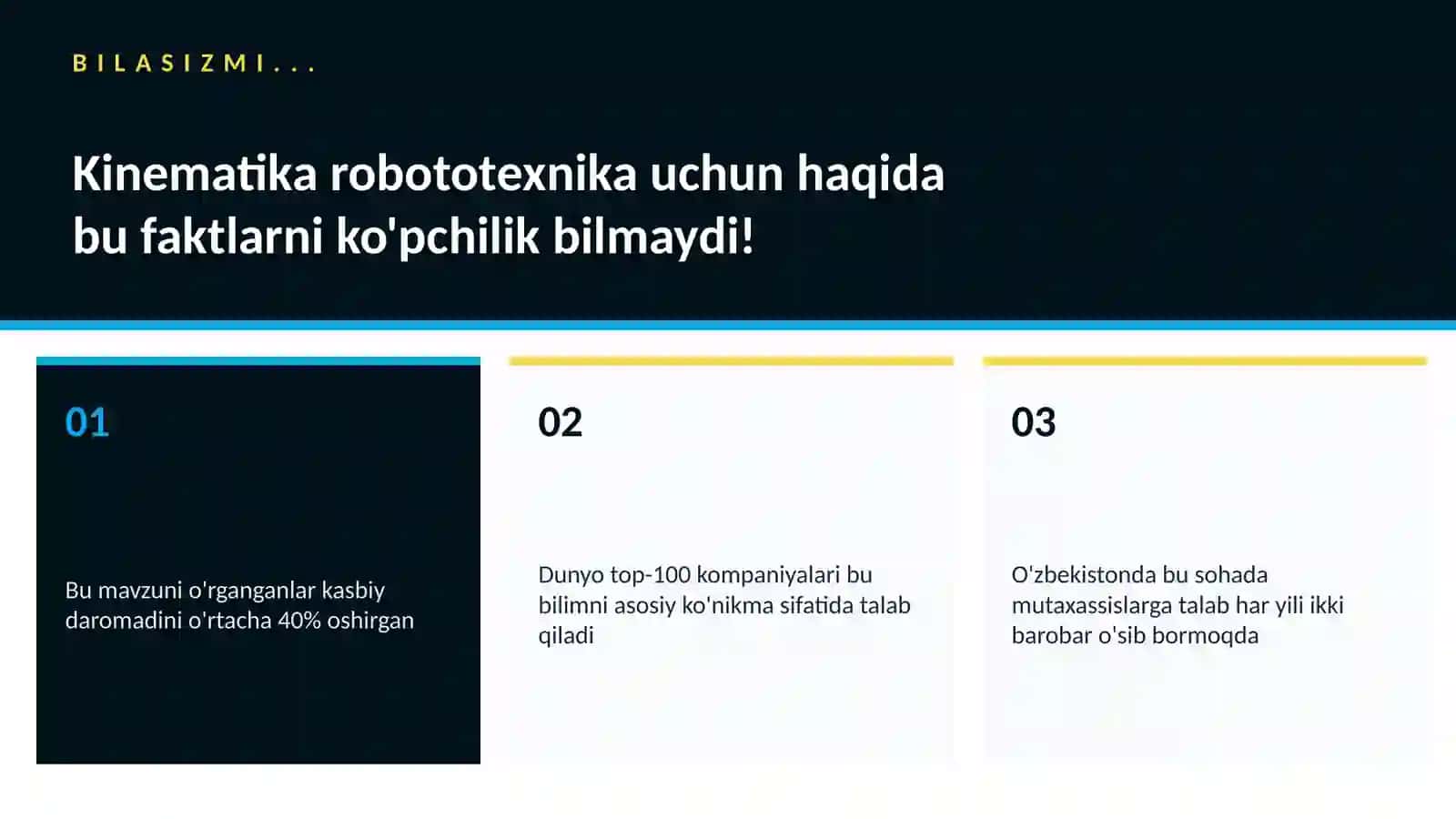 Kinematika robototexnika uchun 2