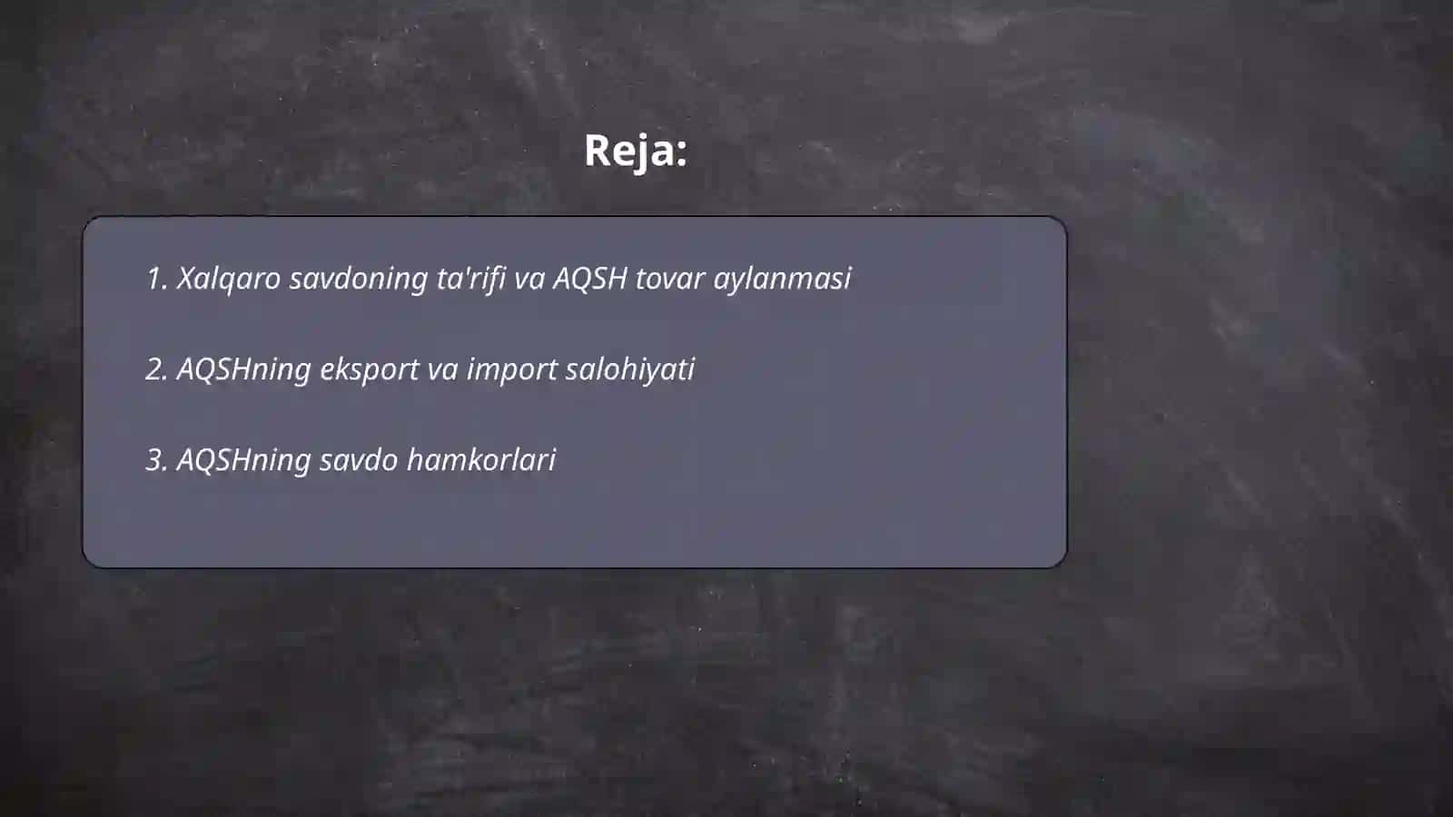 Xalqaro savdo fanidan Sardor Yo'ldoshevMBR 86 2