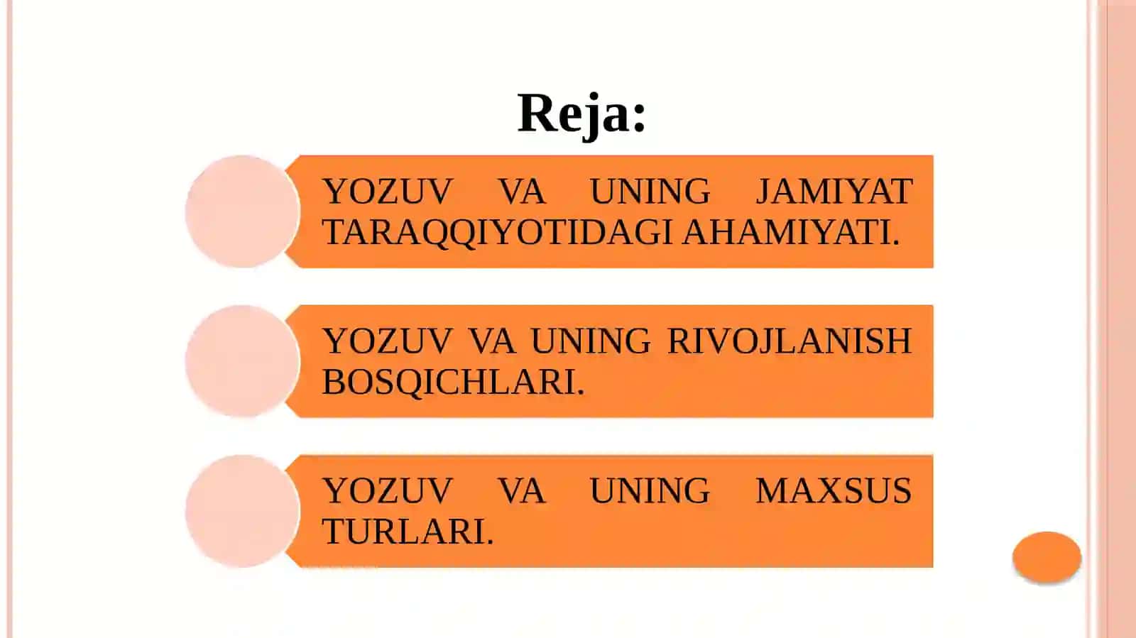 Yozuv vauning RIVOJLANISH BOSQICHLARI 2
