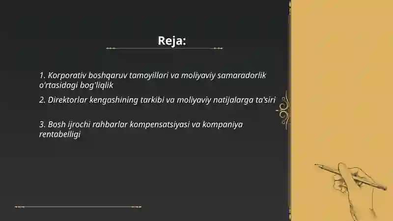 Korparativ boshqaruvning moliyaviy samaradorlikka ta'siri 2