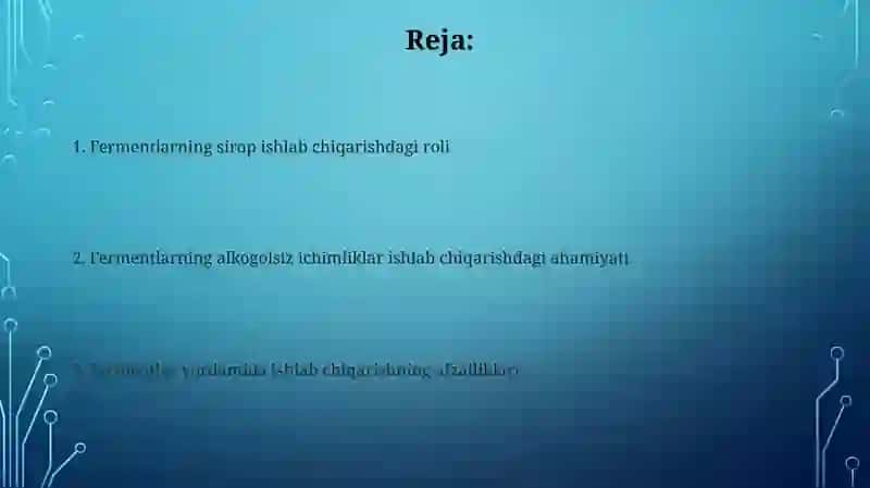 Sharbatlar va Lam alkogolli ichimliklar ishlab chiqarishda fermentlardan foydalanish 2