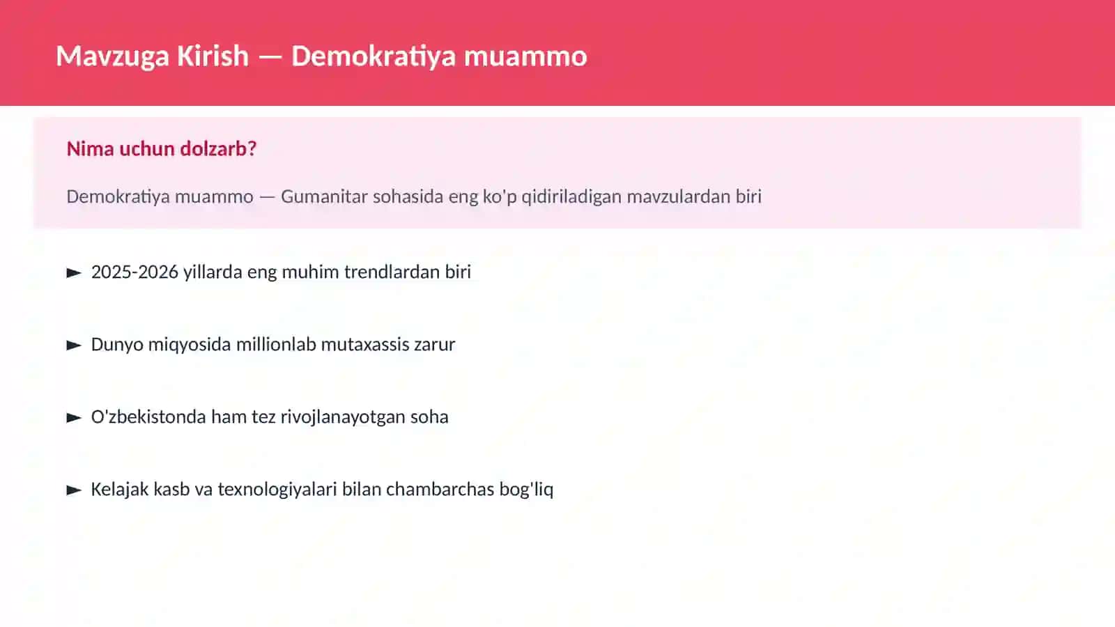 Demokratiya muammo 2