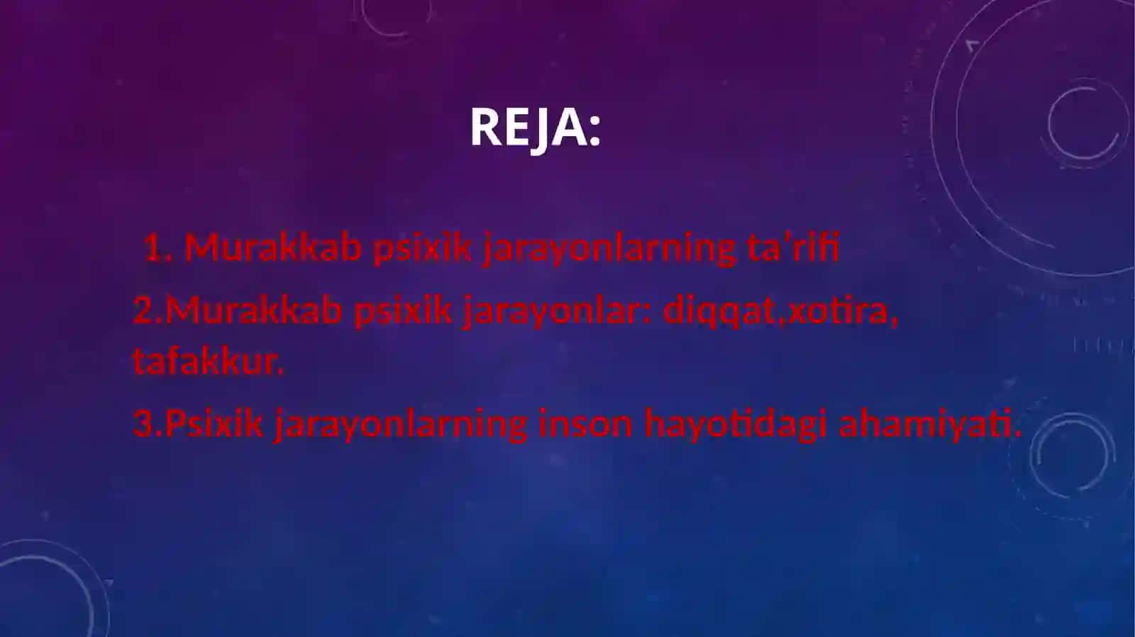 Murakkab psixik  jarayonlar 2