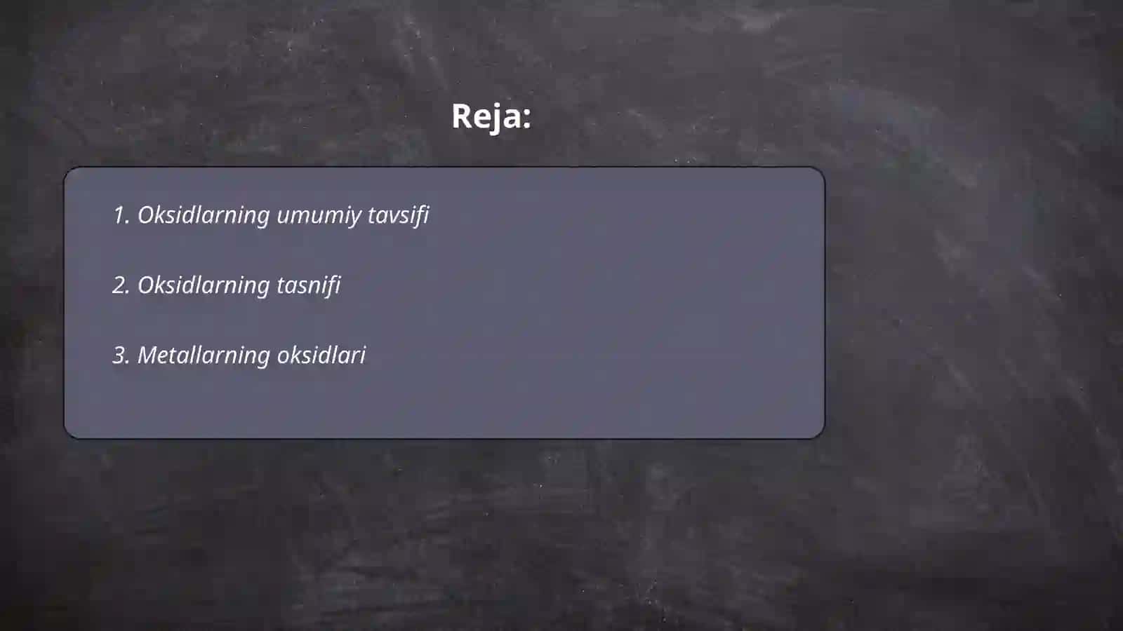 Oksidlarni olinishi va kimyoviy xossalari 2