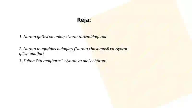 Nurota tumanining ziyorat turizmi 2