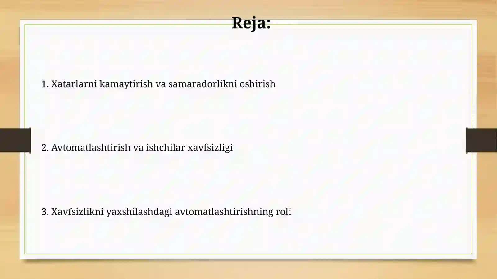 Avtomatlashtirish va ishchilarxavfsizligi 2