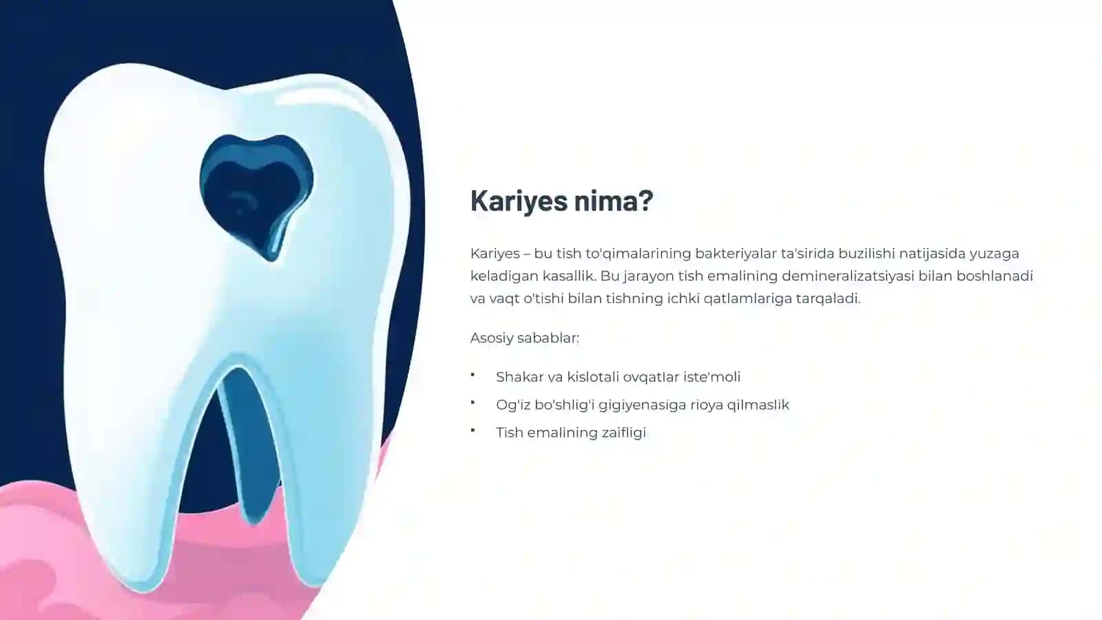 Kariyesning oldini olish va ovqatlanish 2