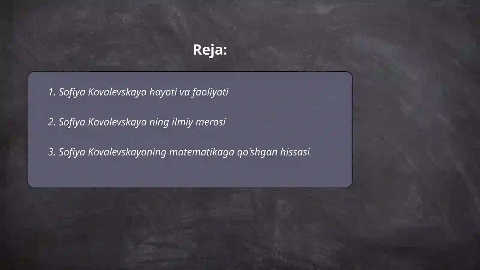 Sofiya Kovalevskaya tadqiqotlari 2