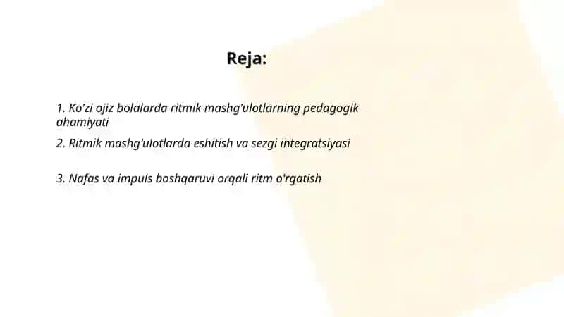 Ko'zi ojiz bolalarda ritmik mashg'ulotlar 2