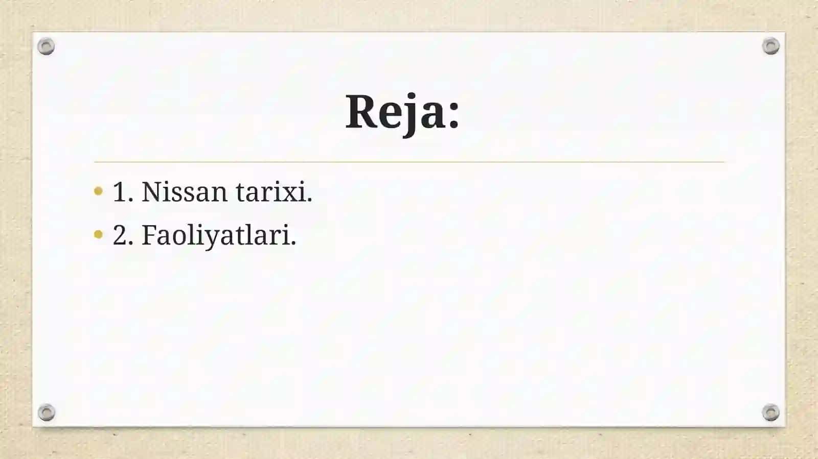 Nissan kompaniyasi tarixi 2