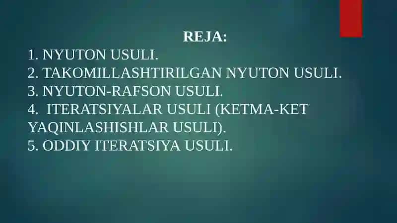 Chiziqsiz Tenglamalar Sistemasi 2