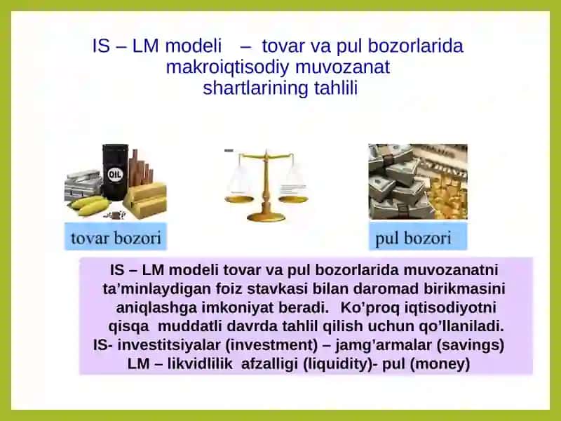 IS-LM modelining shakllanishi va tadbiqi 2