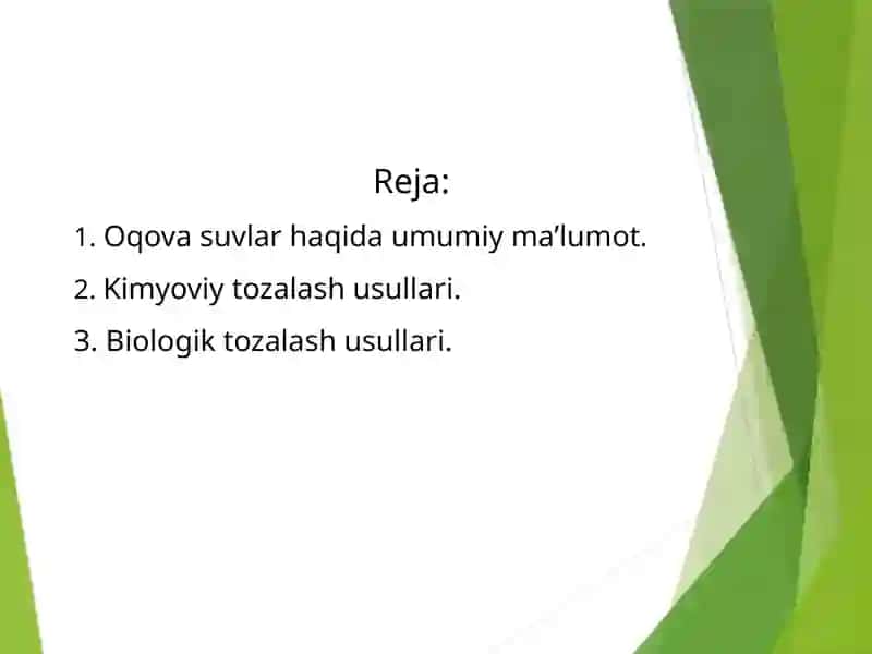 Oqova suvlarni tozalash usullari 2