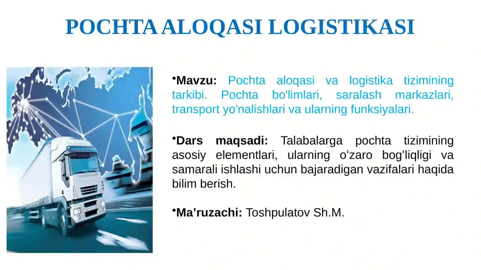 POCHTA ALOQASI LOGISTIKASI 2