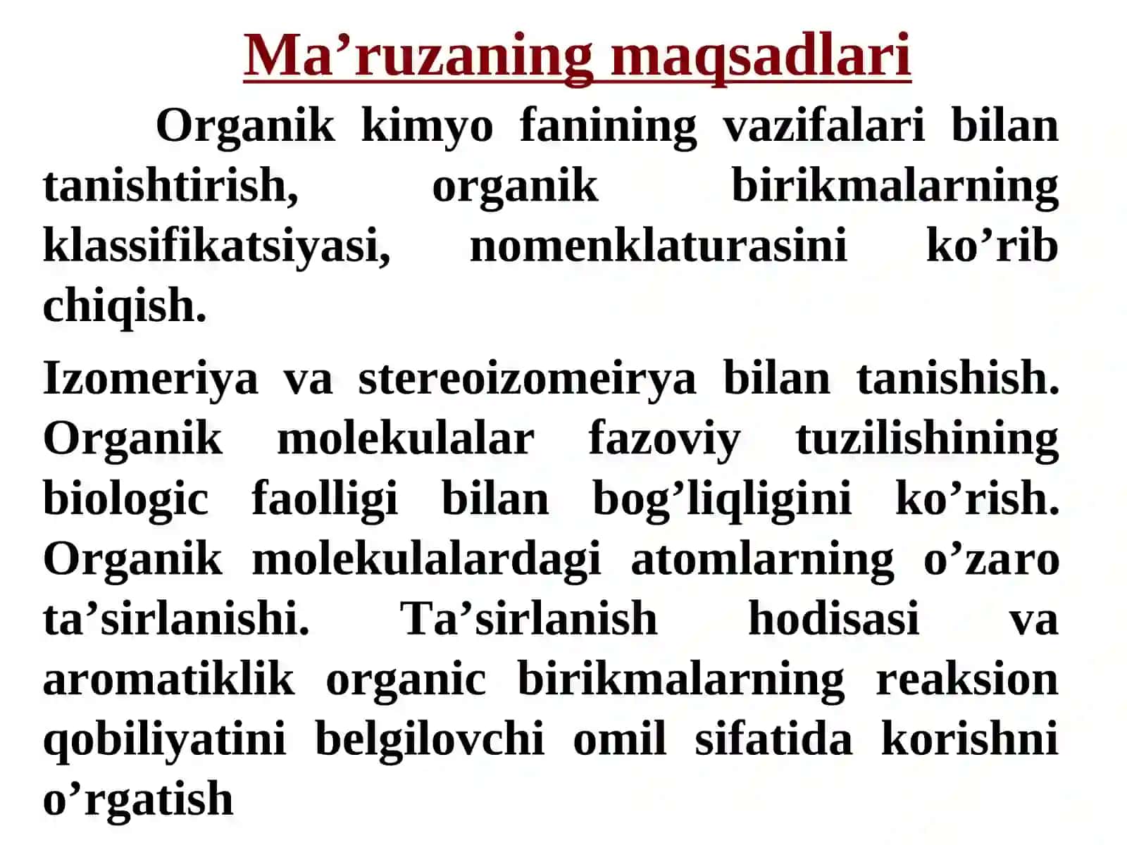 ORGANIK KIMYO ASOSLARI 2