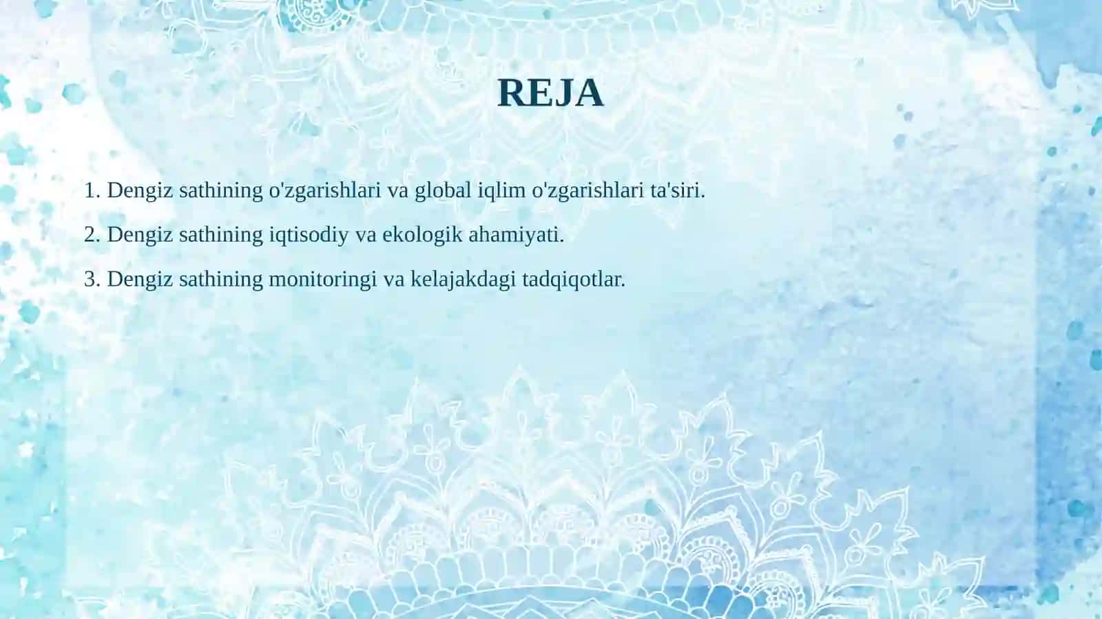 Dengiz sathining eng potensial yuzasi. 2