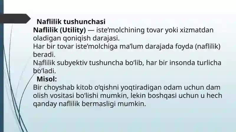 Iste’molchilar xulqi nazariyasi 2