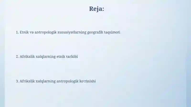 Afrika xalqlarini etnik tarkibi va antropologik qiyofasi 2