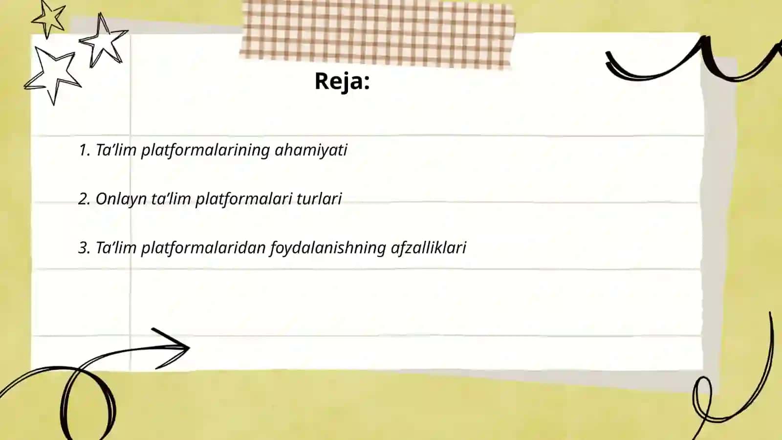 Ta'lim platformalari va ulardan foydalanish mavzusi 2