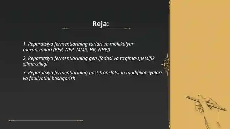 Reparatsiya fermentlari 2