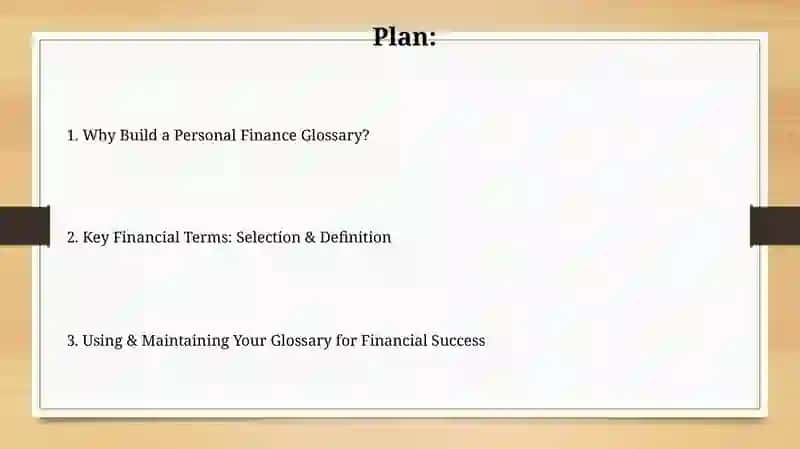 Building a Personal Glossary of financial terms 2
