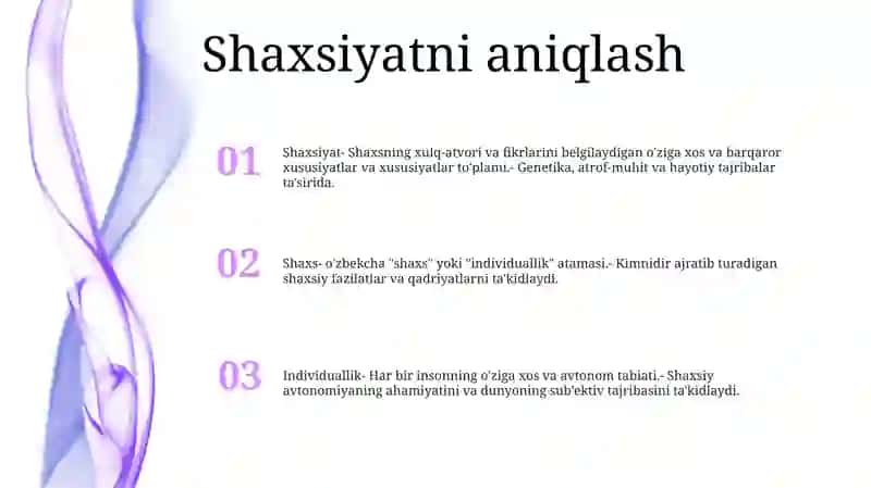 Shaxs Va Individuallik 2